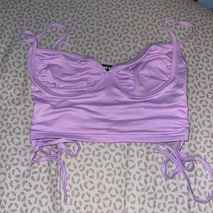 SHEIN Drawstring Ruched Side Bustier